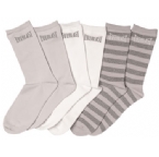 Womens Three Pack Sock Pink/Blue Stripe/White