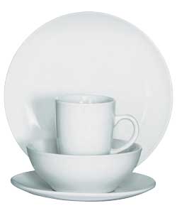 Everyday Set of 12 Bosa Coupe Dinner Set - White