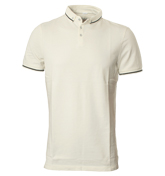 Cream Pique Polo Shirt