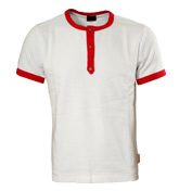 White Button Fastening Pique T-Shirt