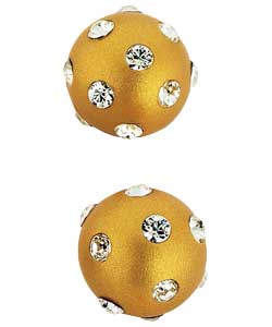 9ct Gold Enamel and Crystal Stud Earrings