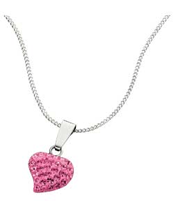 Evoke Sterling Silver Pink Crystal Heart Pendant