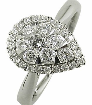 18ct White Gold 0.66ct Pear Shaped Diamond