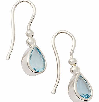 9ct White Gold Aqua Stone Earrings