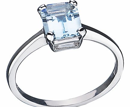 9ct White Gold Aquamarine Stone Cocktail Ring