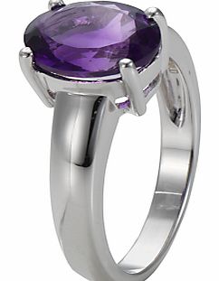 9ct White Gold Large Amethyst Ring, N