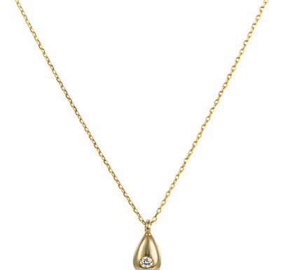 9ct Yellow Gold Diamond Pear Shaped Pendant