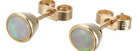 9ct Yellow Gold Opal Stud Earrings