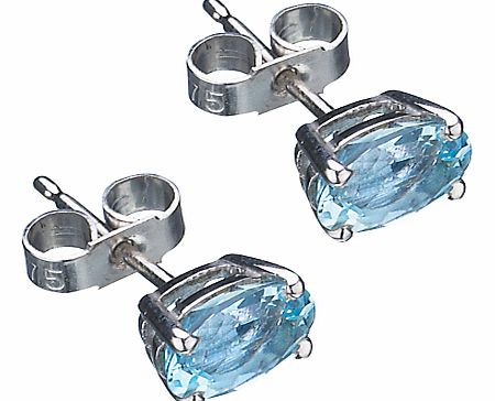 White Gold & Aquamarine Stud Earrings