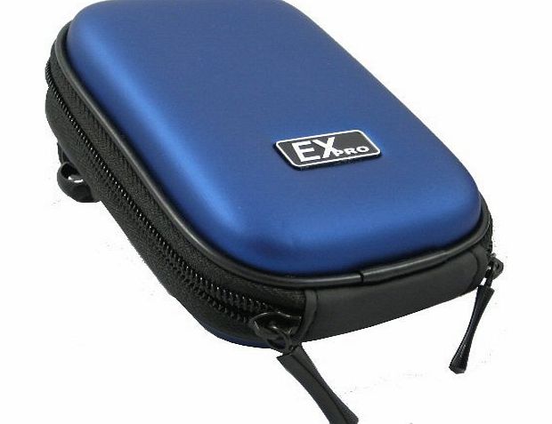 Ex-Pro Blue Hard Clam Shock proof Digital Camera Case Bag CR286F for Nikon Coolpix L2, L3, L4, L6, L10, L11, L12, L14, L15, L16, L17, L18, L19, L20, L21, L22, L23, L24, P3, P4, S1, S2, S3, S4, S5, S7