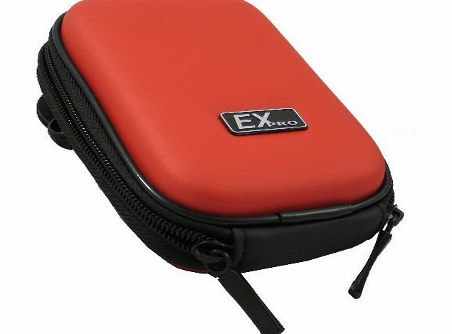 Ex-Pro Red Hard Clam Shock proof Digital Camera Case Bag CR252B for Kodak Easyshare C122, C140, C142, C143, C160, C180, C182, C183, C190, C195, C300, C310, C315, C330, C340, C360, C443, C503, C513, C