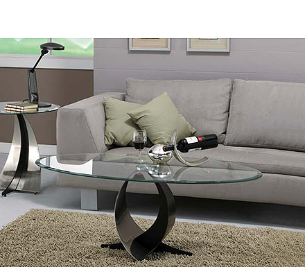 Exclusive (UK) Ltd Montana Oval Glass Coffee Table