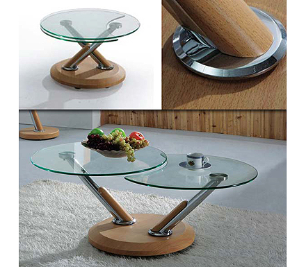 Tokyo Glass Extending Coffee Table in Oak