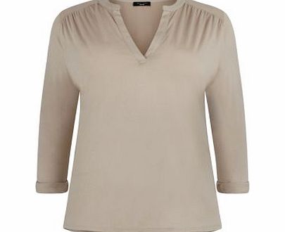 Inspire Mink Grandad Collar 3/4 Sleeve Blouse