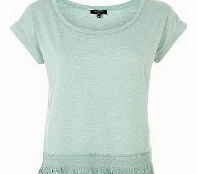 Tall Mint Green Fringed Hem T-Shirt 3172439