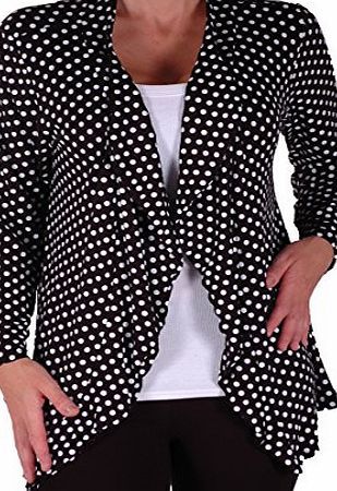 Eye Catch Eyecatch - Heidi Womens Open Casual Jersey Spotty Cardi Ladies Plus Size Cardigan Red Size 16