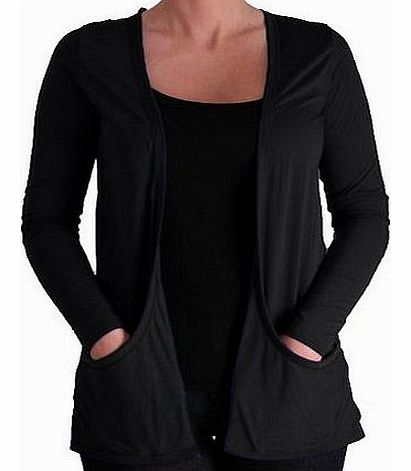 Eye Catch EyeCatchClothing - Atlanta Casual Lightweight Waterfall Shrug Cardigan Black S/M