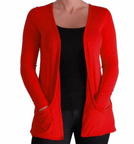 Eye Catch EyeCatchClothing - Atlanta Casual Lightweight Waterfall Shrug Cardigan Red M/L