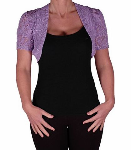 Eye Catch EyeCatchKnitwear - Erin Lurex One Size Bolero Knit Shrug Lilac