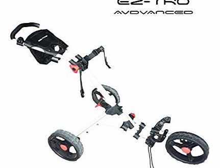 EZ-TRO Advanced 3 Wheel Golf Trolley with Umbrella Holder and Trolley Bag incl. (Silver)