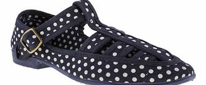 womens f troupe navy & white takako polka dot