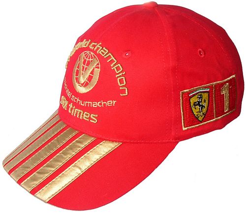 F1 Gear Schumacher 6 Times World Champ Cap Red