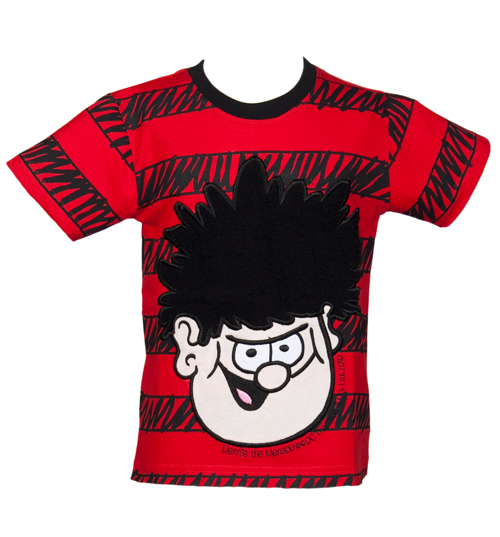 Kids Dennis The Menace Scribble Stripe T-Shirt