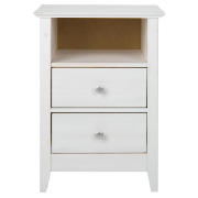 2 Drawer Bedside Table, White