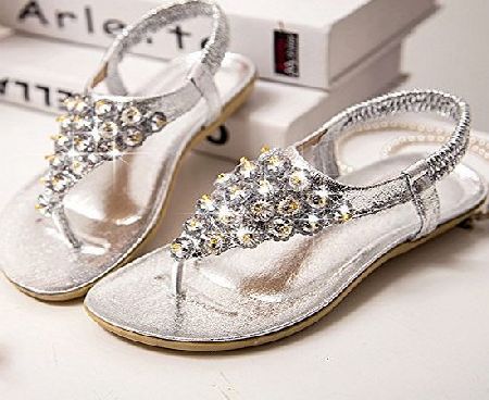 FAIRY SEASON Summer Women Lady Dazzling Shoes female Flat Heel T-Strap Flip Flops Sandal