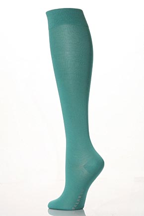 Falke Ladies 1 Pair Falke Cotton Touch Knee High Socks In 11 Colours Blue Berry