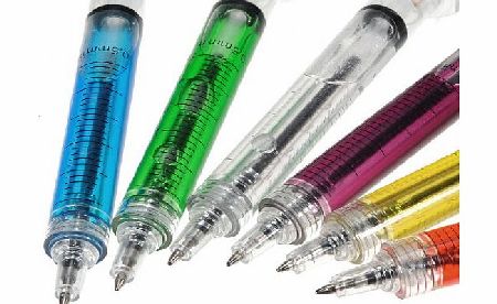 FamilyMall Co., LTD 4 pcs SYRINGE PEN ballpoint pen Halloween Party ambulance Gag Black