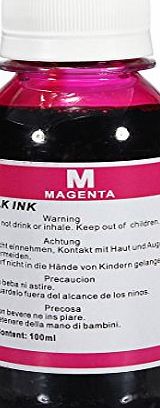 FamilyMall TM) 100ML Refill Bulk Ink Kit Inkjet Printer for HP Canon Lexmark Dell Brother Magenta