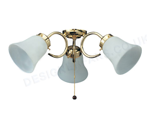 Belmont polished brass ceiling fan