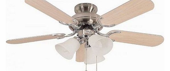 Capri Ceiling Fan 36in St Steel With Light