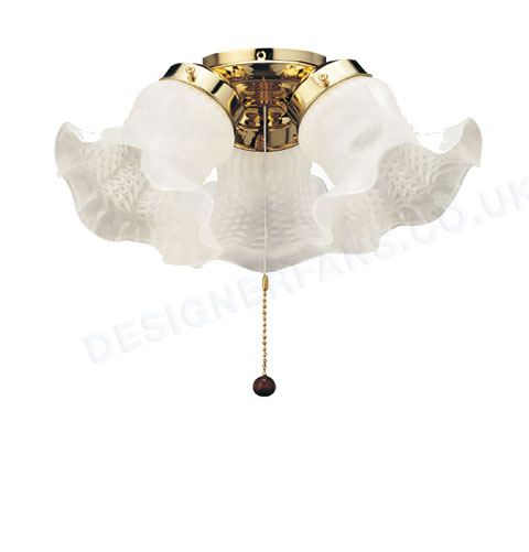 Tulip polished brass ceiling fan light