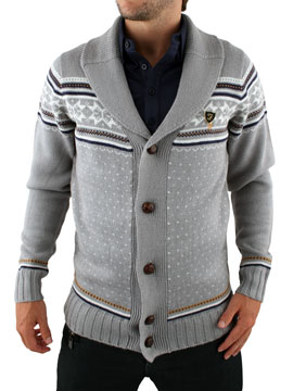 Grey Shawl Collar Cardigan