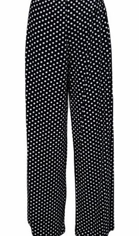 Fashion 4 Less New Womens Big Plus Size Multicolored Wide Leg Palazzo Ladies Elastic Waist Band Trousers.UK 12-26 (UK(20-22), Polka Dot)