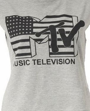 FASHION BOUTIQUE LADIES MTV TELEVISION T SHIRT WOMENS TOP VEST SIZE 8-14 (SM 8-10, Grey)