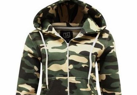 Fashion Oasis  NEW LADIES ARMY CAMOUFLAGE ZIP HOODIE SWEATSHIRT HOODED FLEECE JACKET SIZES 8-14 (XL Size 14 (UK))