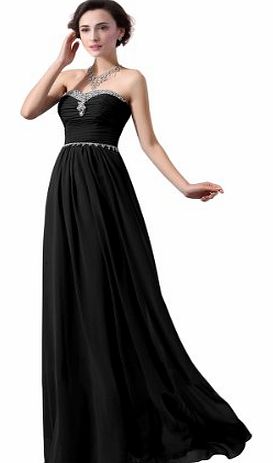 FASHION PLAZA  Chiffon Strapless Bridesmaid Formal Evening Party Dress D0118 (UK8, Dark Green)