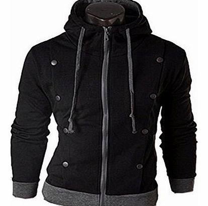 Men Slim Hoodie Sweatshirt(52,black)