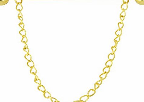 Fashion Studio Mens Gold Collar Pin Barbell Tip Including Removable Chain Stainless Steel