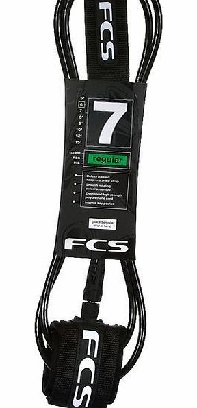 FCS Regular Leash Black - 7ft 0