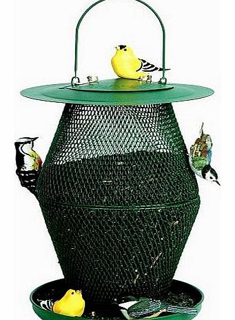 Feeder Two Tier Lantern Bird Feeder in Forest Green