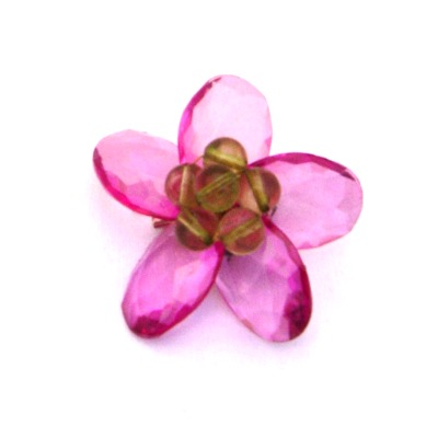 FLower Brooch Aubergine - Fair Trade