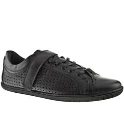 Male Fensquare Leather Upper Fashion Trainers in Black