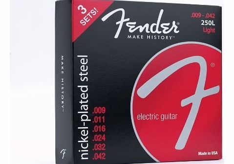 250L 3 x .009 - .042 Nickel-plated steel Electric Guitar Strings - Light