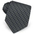 Black All Over Signature Woven Silk Tie