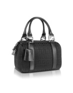 Fendi Black Zucchino Mini Bauletto Bag