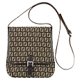 Fendi Brown and Beige Zucchino Flat Messenger Bag